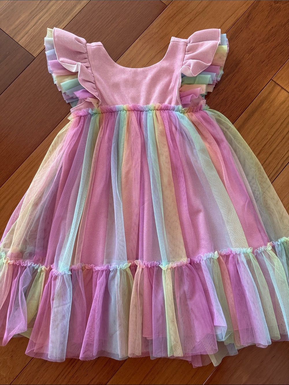 Bitty Baby for American Girl - Pastel Rainbow Layered Tulle Dress - Pink Multi